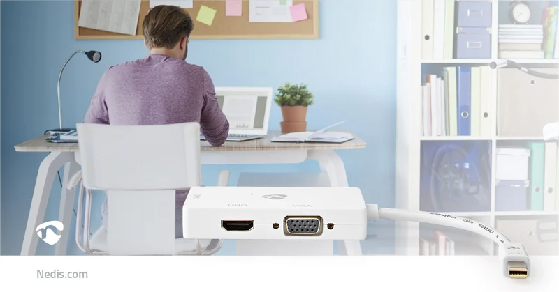DisplayPort-Adapter Mini-DisplayPort Male - DVI-D 24+1-Pins Female / HDMI™ Output / VGA Female 15p - 4K@60Hz