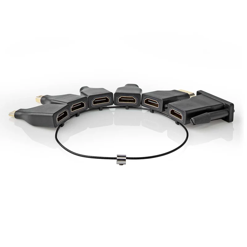 HDMI™-Adapter DisplayPort Male / DVI-D 24+1-Pins Male / HDMI™ Micro-Connector / HDMI™ Mini-Connector / Mini-DisplayPort Male / USB-C™ Male - HDMI™ Output - Verguld