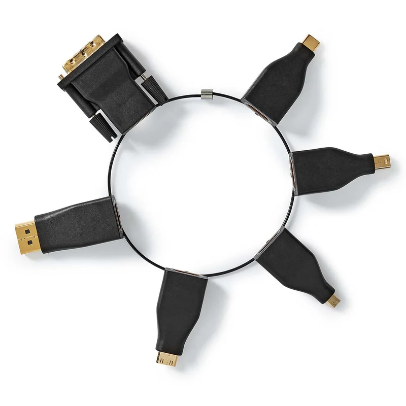 HDMI™-Adapter DisplayPort Male / DVI-D 24+1-Pins Male / HDMI™ Micro-Connector / HDMI™ Mini-Connector / Mini-DisplayPort Male / USB-C™ Male - HDMI™ Output - Verguld