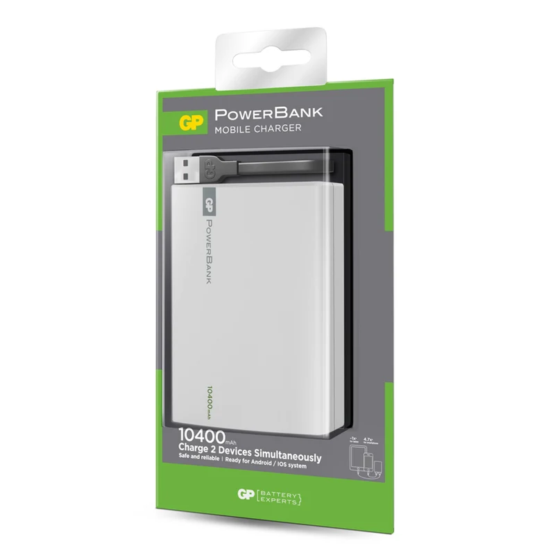 GP Powerbank Yolo 10.400 mAh, Hvid