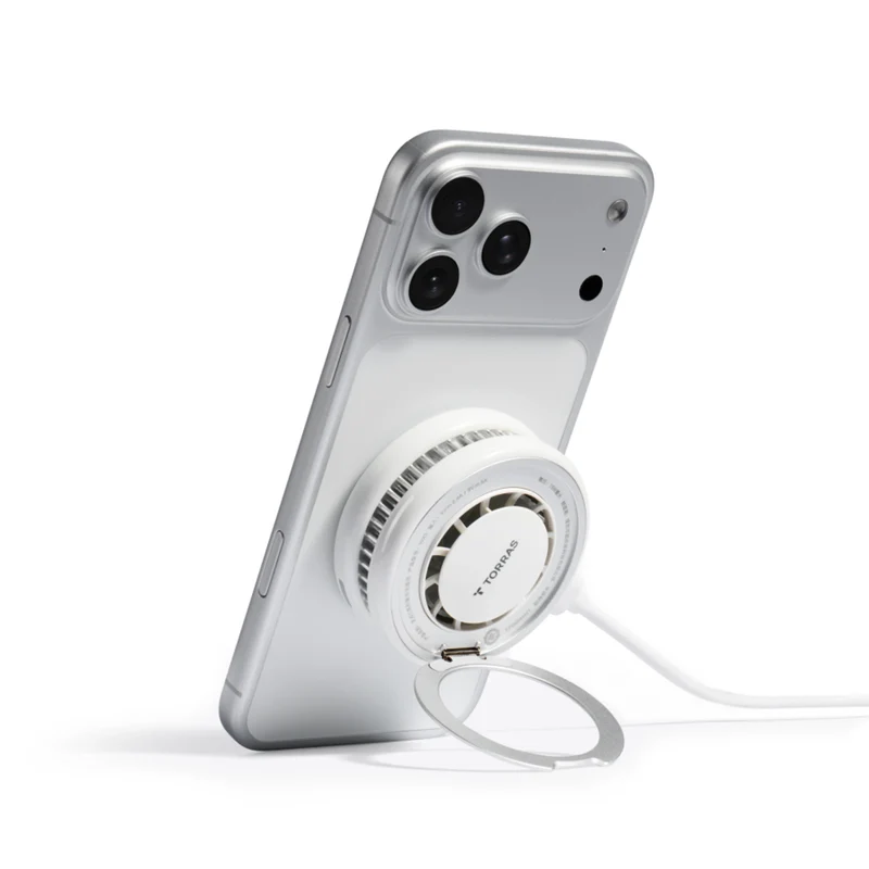 TORRAS Ostand PolarCircle 15W Trådløs MagSafe Oplader m. nedkøling og kickstand, hvid