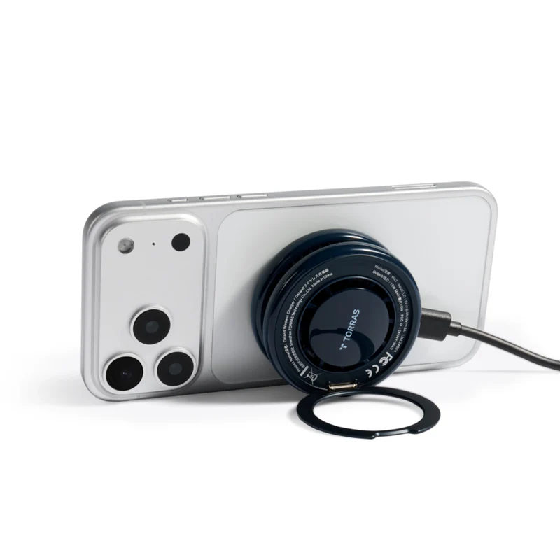 TORRAS Ostand PolarCircle 15W Trådløs MagSafe Oplader m. nedkøling og kickstand, Sort