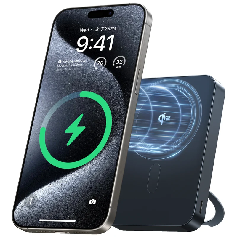 TORRAS Ostand 5.000 mAh MagSafe Powerbank m. Kickstand, Sort