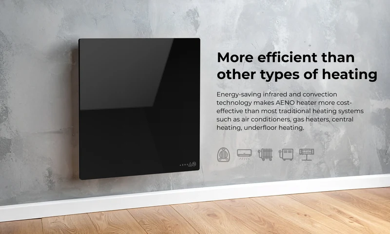 AENO Smart Quadro Vægradiator 500W, Sort