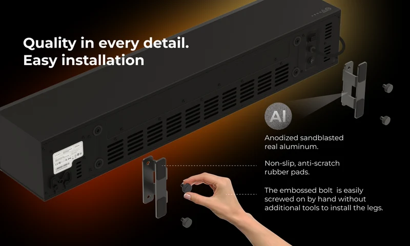 Aeno Premium Eco Smart Elradiator 2000W, Sort