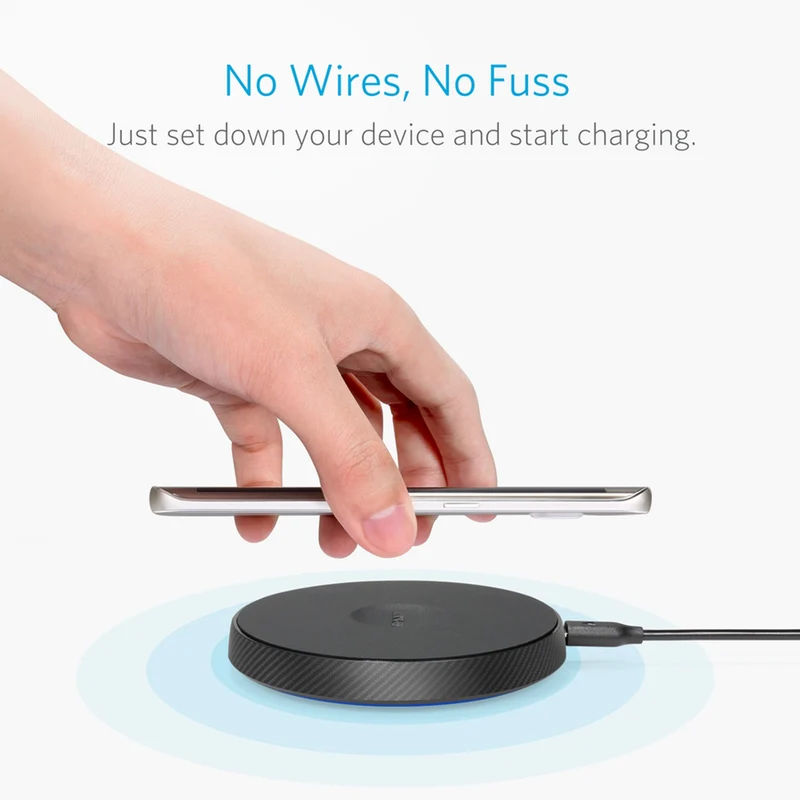 Anker PowerTouch 5W trådløs Qi oplader, Sort