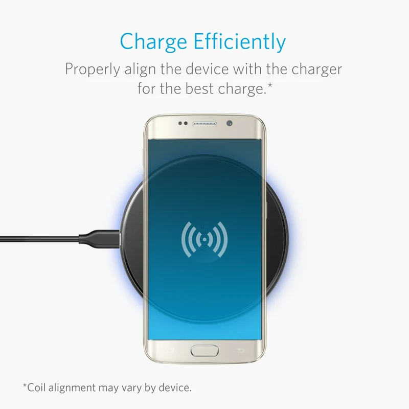 Anker PowerTouch 5W trådløs Qi oplader, Sort