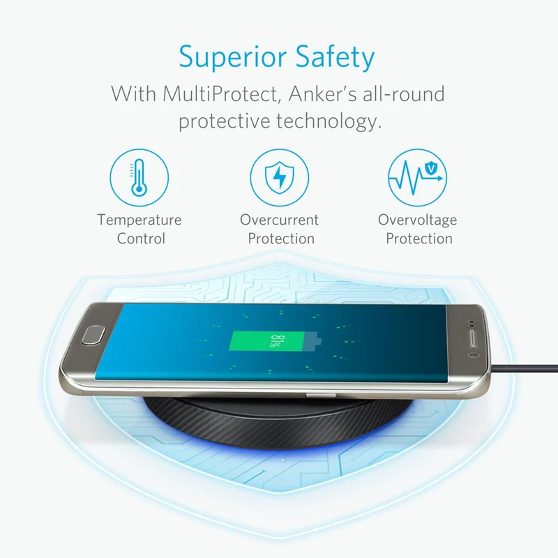 Anker PowerTouch 5W trådløs Qi oplader, Sort