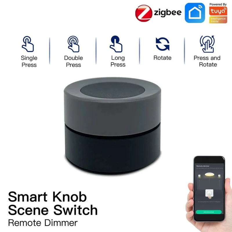 Moes Interruptor de cenários rotativo e de pressão Smart Zigbee