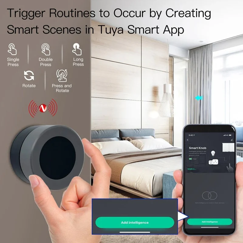 Moes Interruptor de cenários rotativo e de pressão Smart Zigbee
