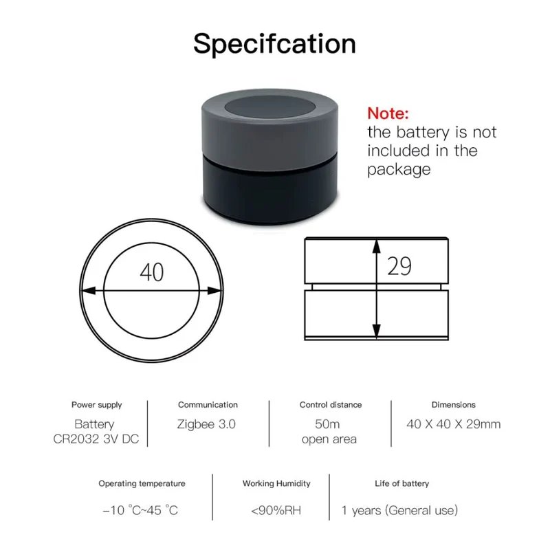 Moes Interruptor de cenários rotativo e de pressão Smart Zigbee