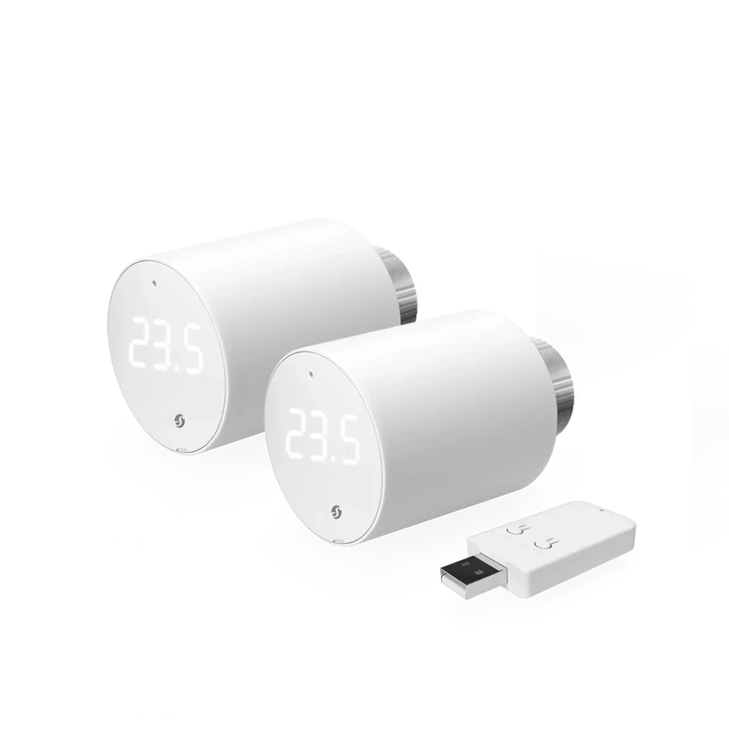 Shelly Cabeça de válvula de radiador termostática inteligente Bluetooth + Gateway Gen3 WiFi (2 unidades) - Shelly BLU TRV 2 Pack