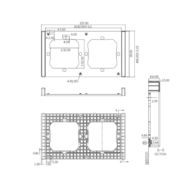 Sonoff M5 Frame - Moldura Dupla para Interruptores Sonoff M5 80mm em Branco