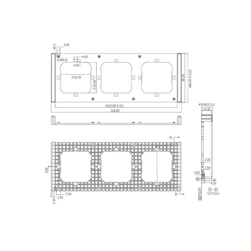 Sonoff M5 Frame - Moldura Tripla para Interruptores Sonoff M5 80mm em Branco