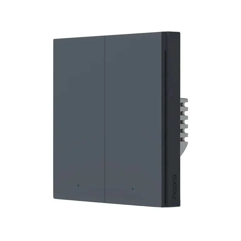 Aqara Interruptor Inteligente Sem Neutro 2 Canais Zigbee em Cinzento - Aqara H1