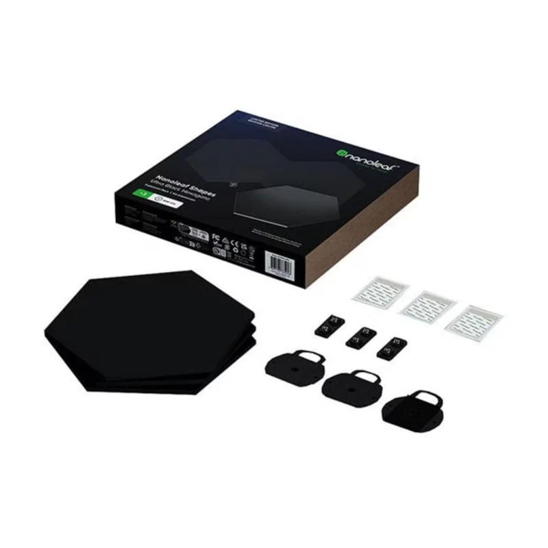 Nanoleaf Hexágonos Pack extensão com 3 painéis em Preto