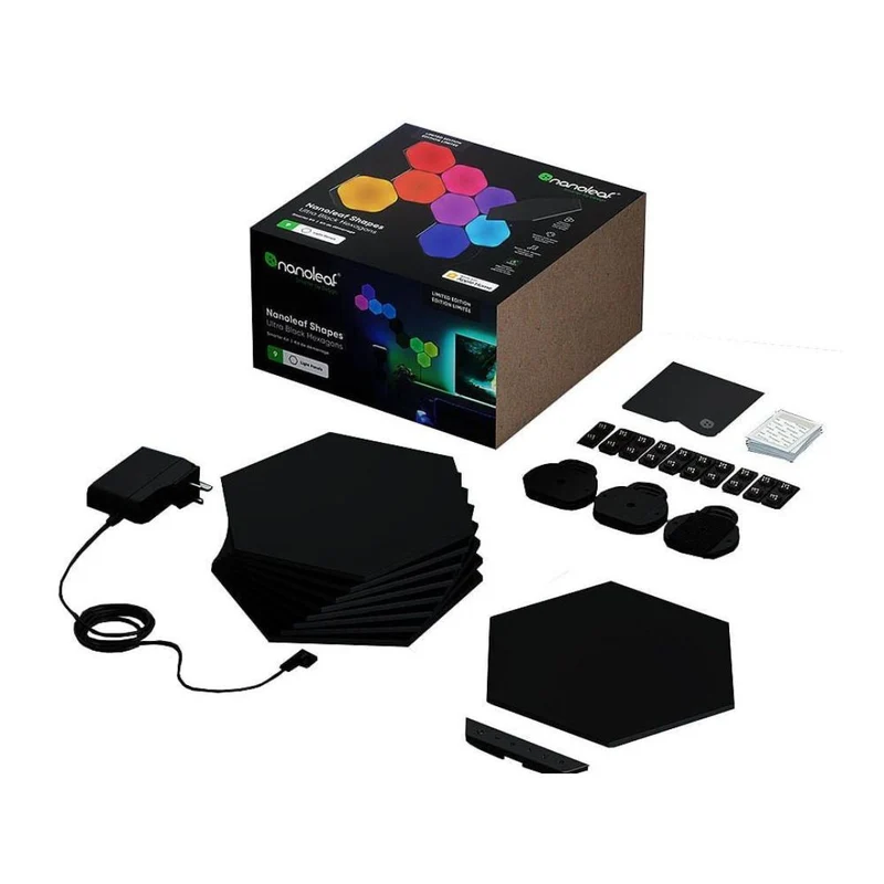 Nanoleaf Hexágonos Kit Inicial com 9 painéis em Preto