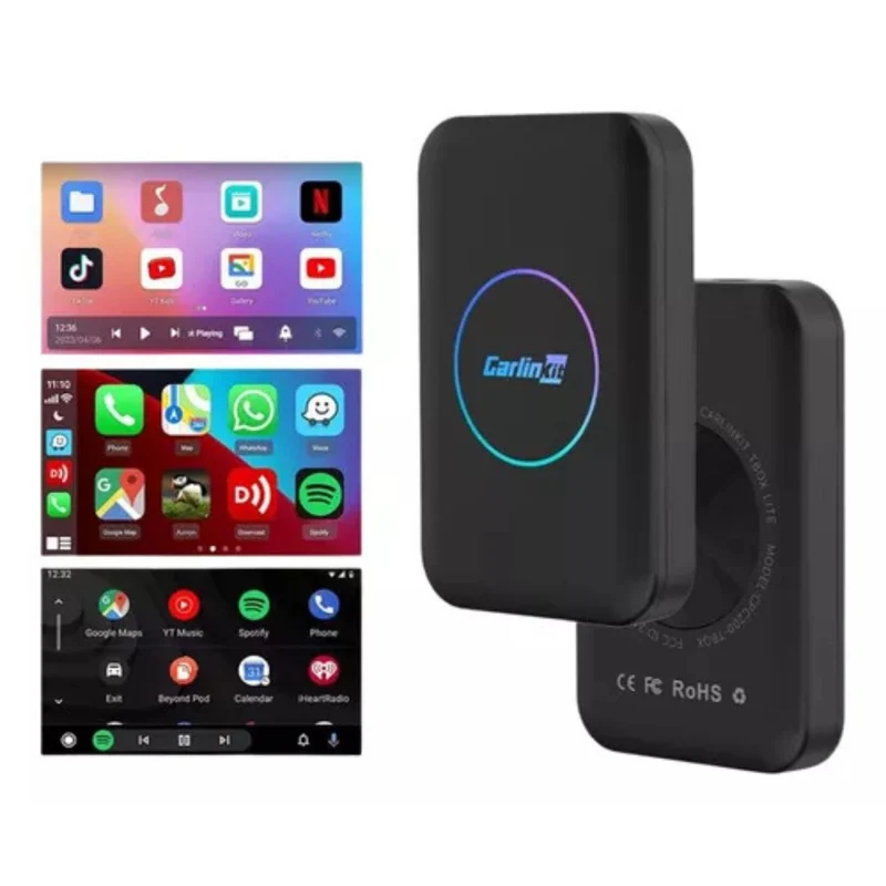 CarlinKit Adaptador Universal TBox Lite 5.0 Wireless com Android 10.0 para CarPlay e Android Auto