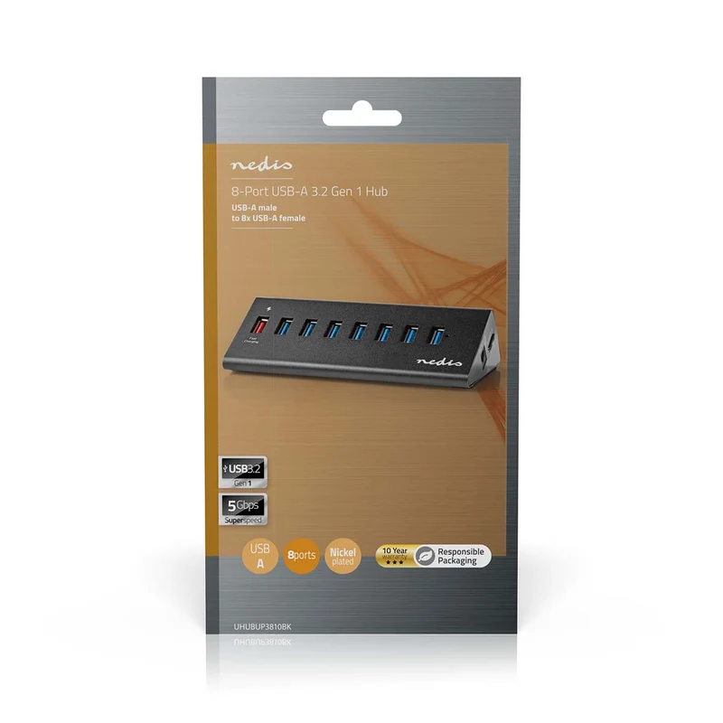 USB-Hub USB Micro-B Female - USB-A Female - QC3.0 / USB 3.2 Gen 1