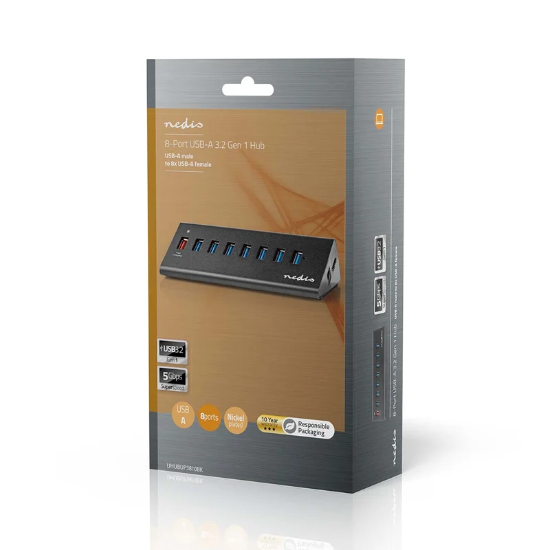 USB-Hub USB Micro-B Female - USB-A Female - QC3.0 / USB 3.2 Gen 1