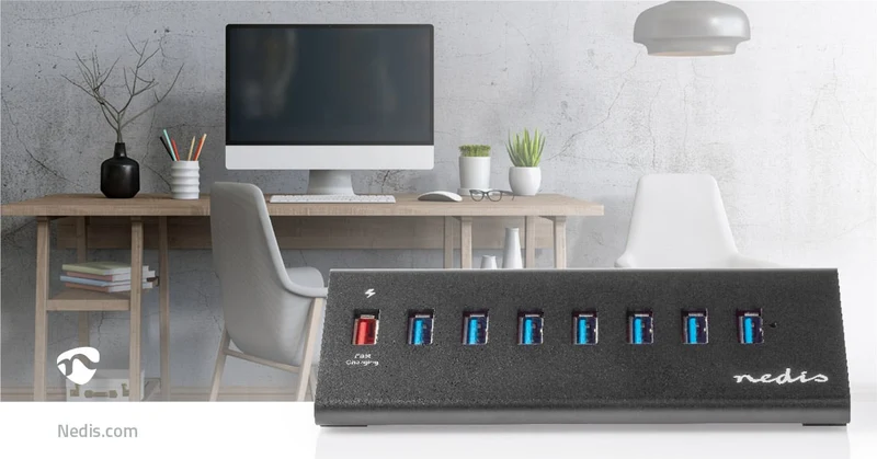 USB-Hub USB Micro-B Female - USB-A Female - QC3.0 / USB 3.2 Gen 1
