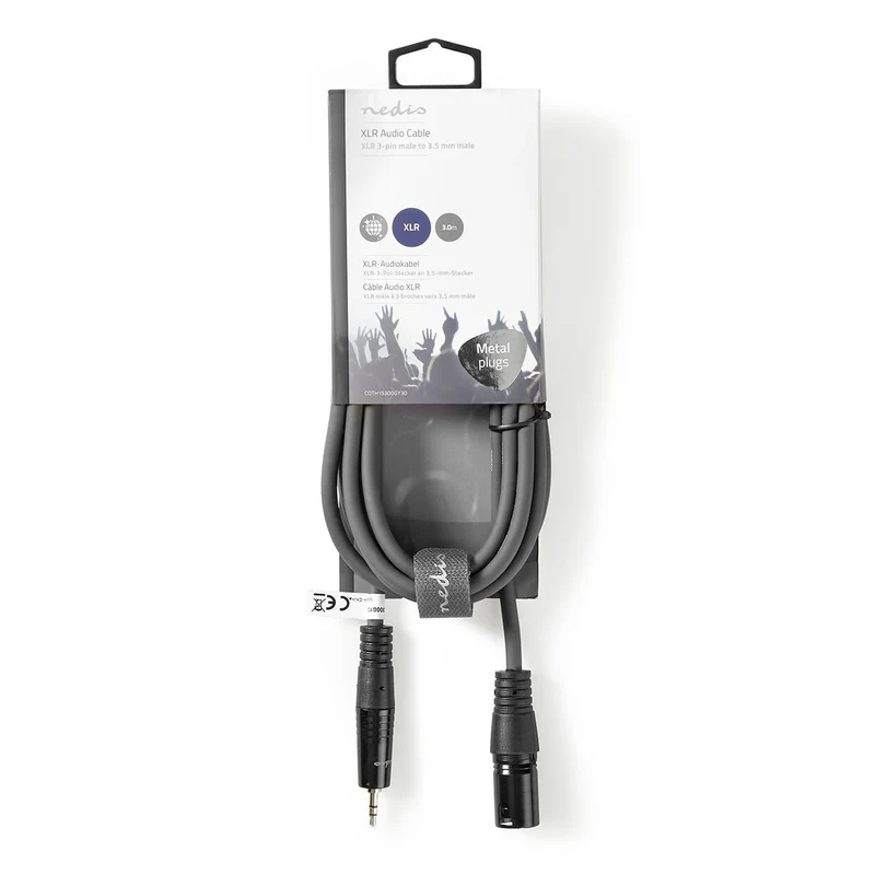 Gebalanceerde Audiokabel XLR 3-Pins Male - 3,5 mm Male - Vernikkeld