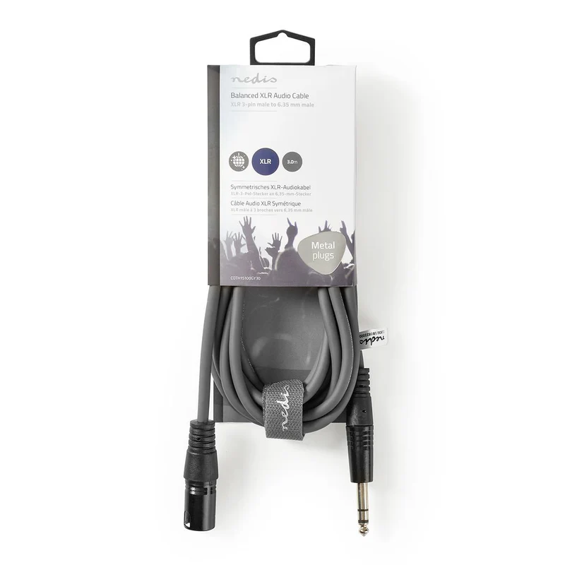 Gebalanceerde Audiokabel XLR 3-Pins Male - 6,35 mm Male - Vernikkeld