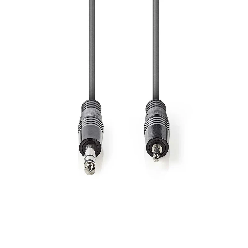 Stereo-Audiokabel 6,35 mm Male - 3,5 mm Male - Vernikkeld