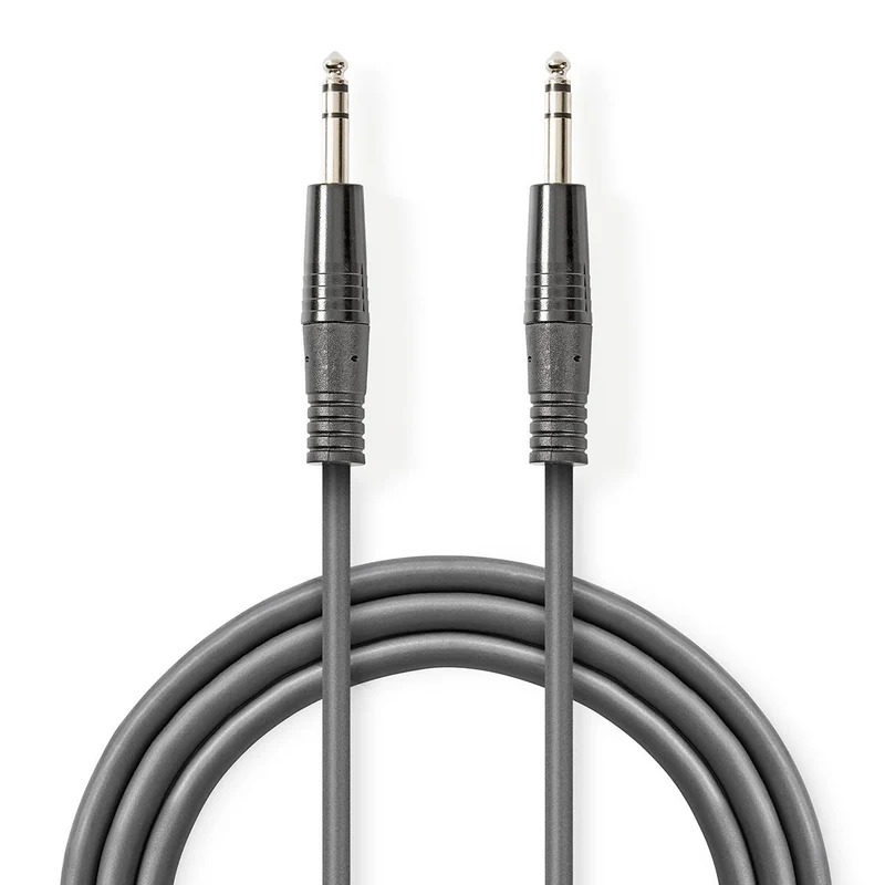 Stereo-Audiokabel 6,35 mm Male - 6,35 mm Male - Vernikkeld