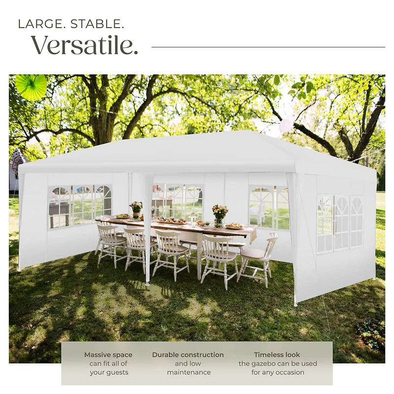 Tectake Novara Gazebo 6x3m (600 x 300 x 250 cm), White