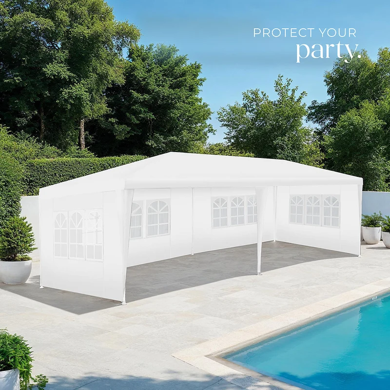 Tectake Novara Gazebo 6x3m (600 x 300 x 250 cm), White