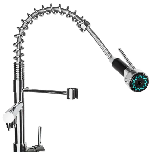 Tectake Kitchen Faucet Spiral Spring Armature 2 Water Taps, Grey