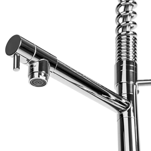 Tectake Kitchen Faucet Spiral Spring Armature 2 Water Taps, Grey