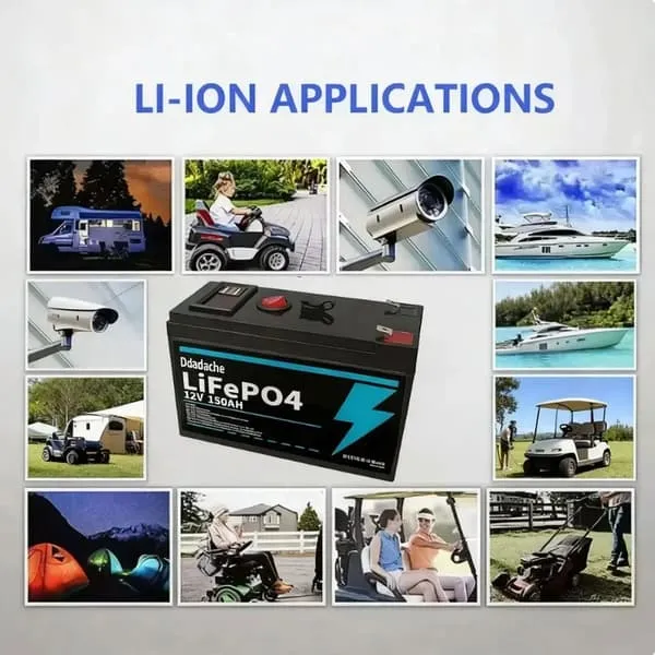 Lithium Battery, 150Ah Capacity, Built-in BMS Protection, 12V 150Ah Charger