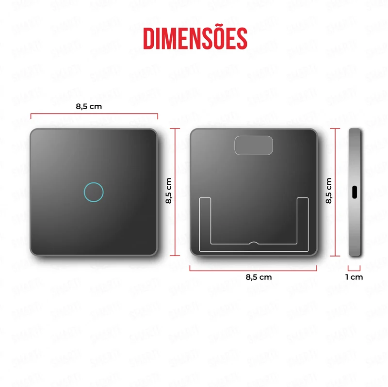 Smartify vPRO Comando de Cenários 1 Botão (3 Cenários) Zigbee Preto - SYPC01ZBPR