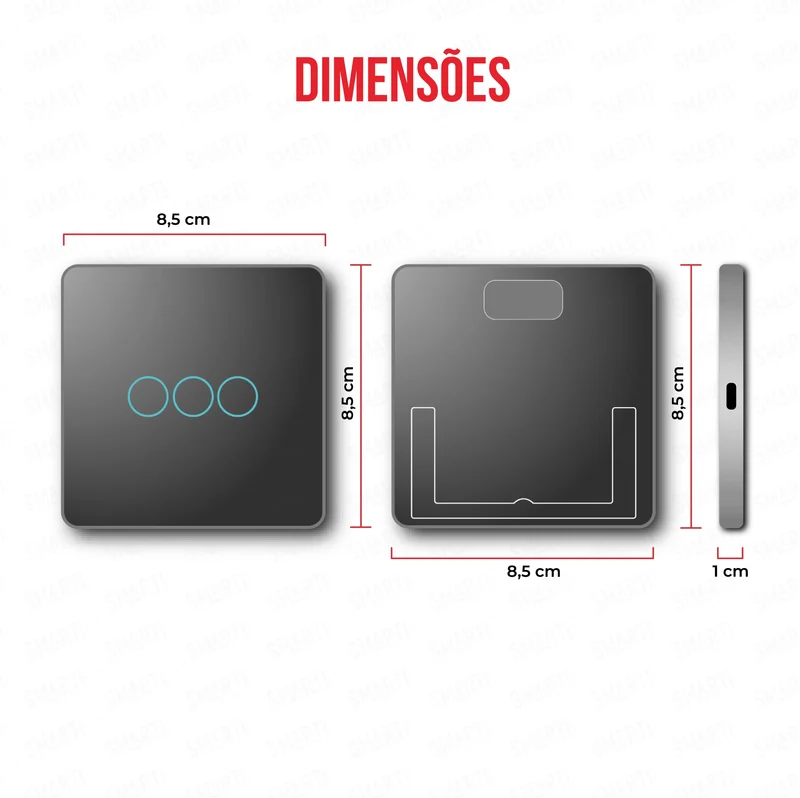 Smartify vPRO Comando de Cenários 3 Botões (9 Cenários) Zigbee Preto - SYPC03ZBPR