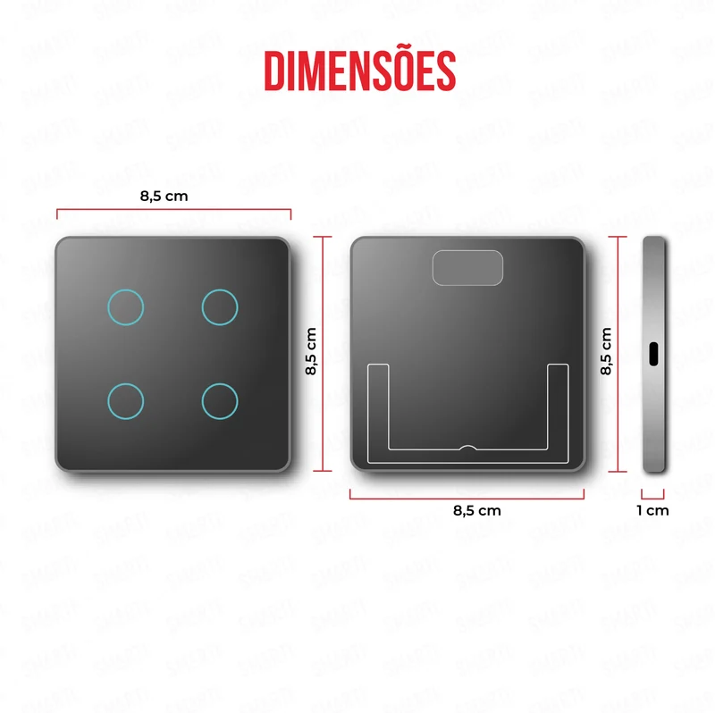 Smartify vPRO Comando de Cenários 4 Botões (12 Cenários) Zigbee Preto - SYPC04ZBPR
