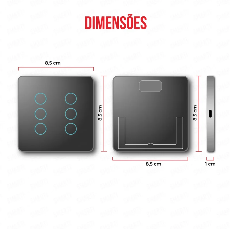 Smartify vPRO Comando de Cenários 6 Botões (18 Cenários) Zigbee Preto - SYPC06ZBPR