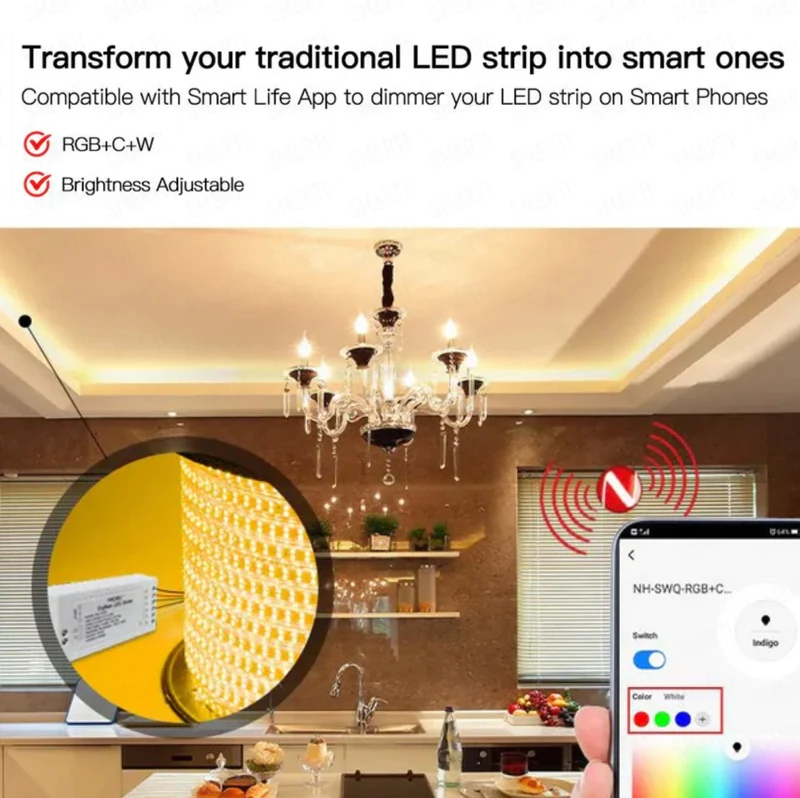 Moes Controlador de Fita RGB CCT Dimmer Zigbee Tuya / Smartlife - Moes ZDRIVER-RGB