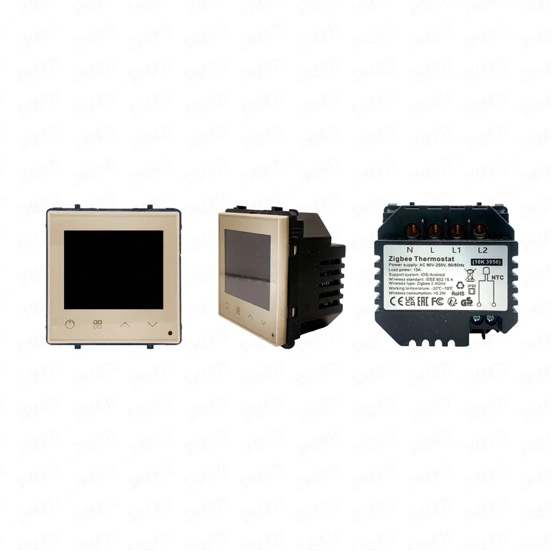 Smartify vPRO Módulo Termóstato piso Radiante Elétrico Inteligente Zigbee Dourado - SYPMTTEZBDR