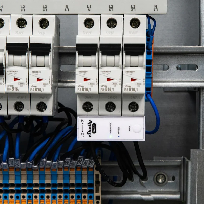 Shelly 3EM-63T Gen3 - Medidor de consumo trifásico com Terminais WiFi c/ 3 TC’s