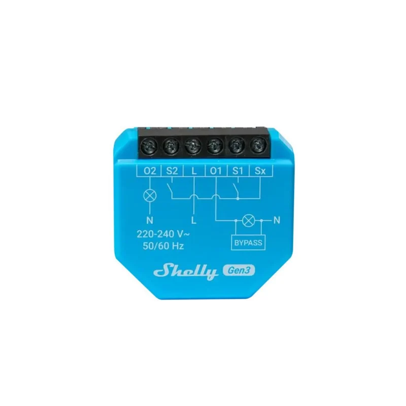 Shelly 2L Gen3 – Módulo Interruptor para Automação WiFi 2 Canais Sem Neutro