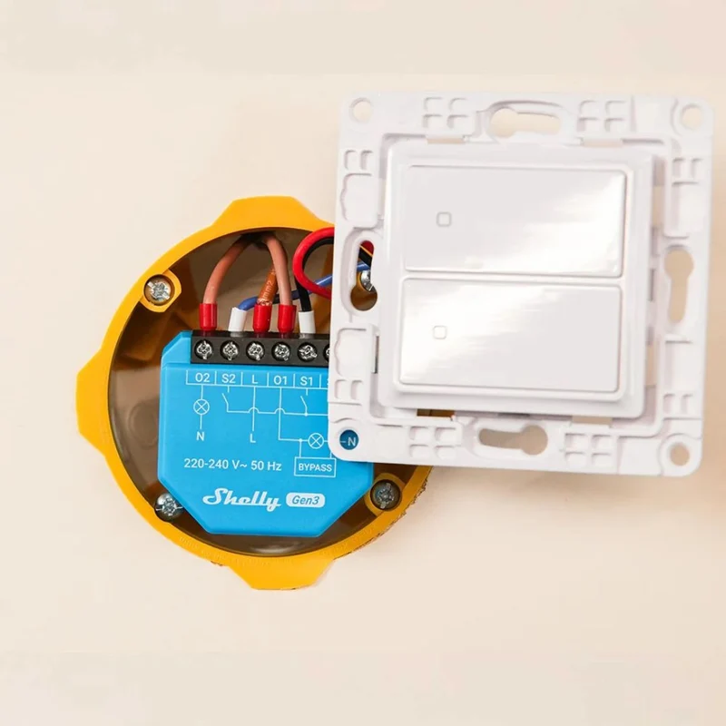 Shelly 2L Gen3 – Módulo Interruptor para Automação WiFi 2 Canais Sem Neutro
