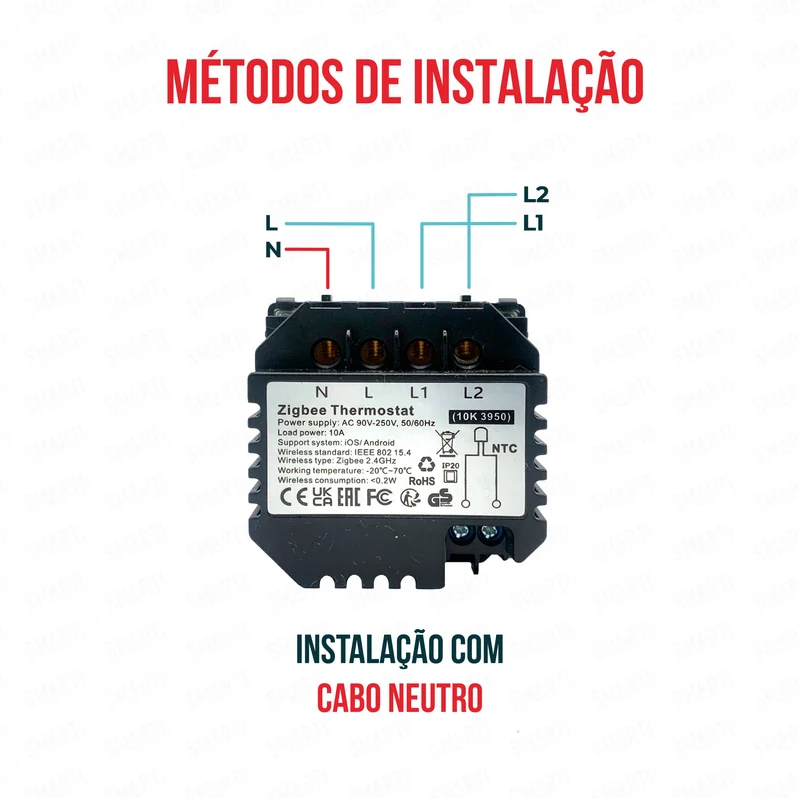 Smartify vPRO Módulo Termóstato piso Radiante Elétrico Inteligente Zigbee em Branco - SYPMTTEZBBR