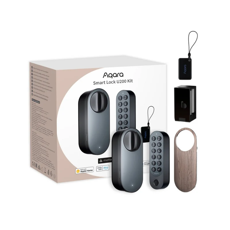 Aqara Smart Lock U200 - Fechadura inteligente Bluetooth c/ Matter over Thread e teclado numérico - Preto