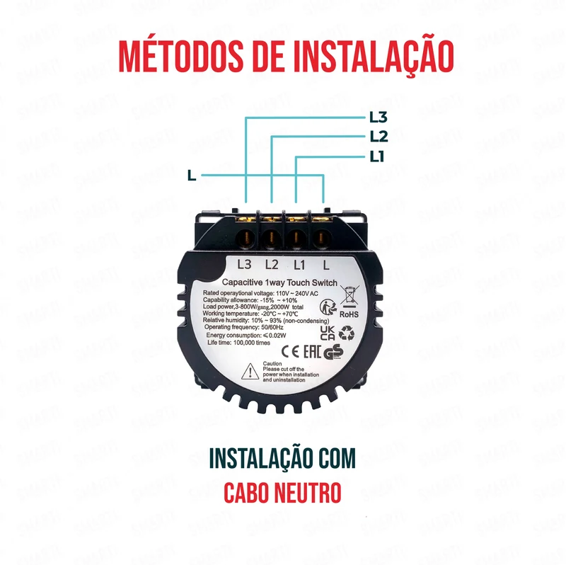 Smartify vPRO Módulo de 3 canais (sem neutro) - SYPM03NO