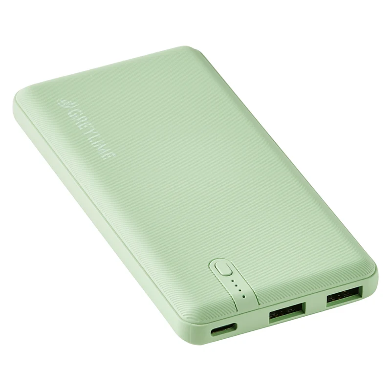 GreyLime OCEAN 10.000 mAh powerbank, 2 x USB-A output, Mint Sea