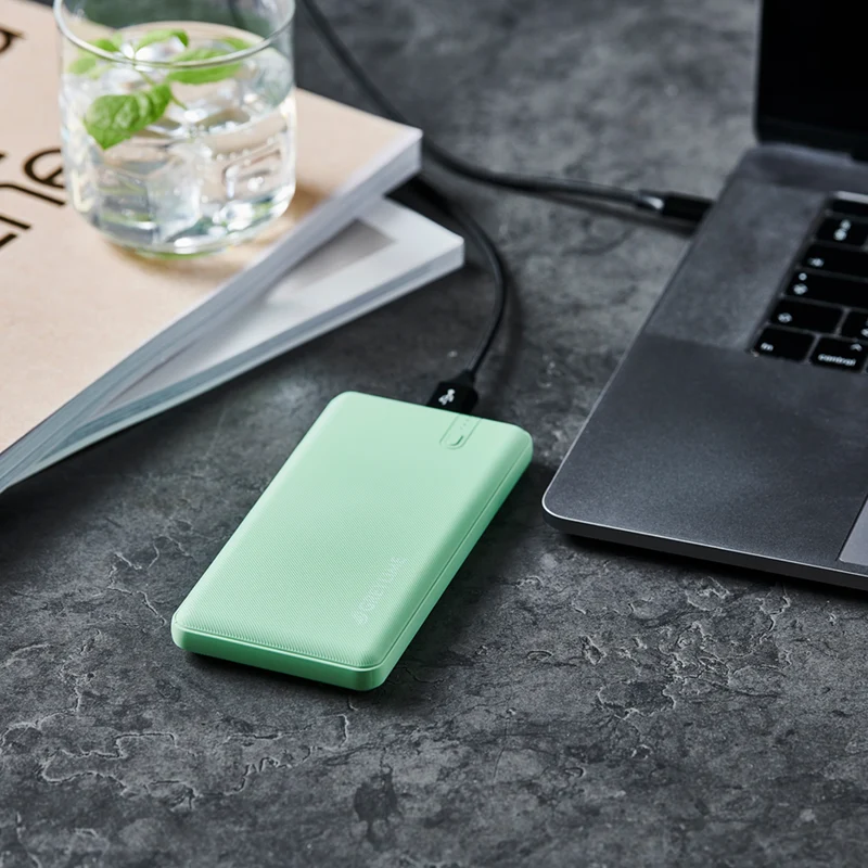 GreyLime OCEAN 10.000 mAh powerbank, 2 x USB-A output, Mint Sea