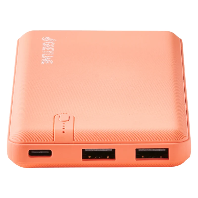 GreyLime OCEAN 10.000 mAh powerbank, 2 x USB-A output, Coral Red