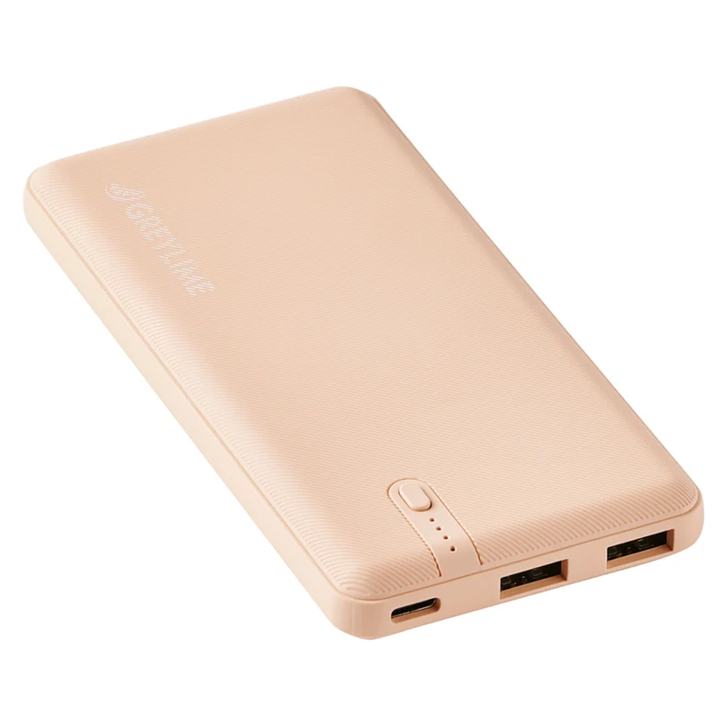 GreyLime OCEAN 10.000 mAh powerbank, 2 x USB-A output, Warm Sand